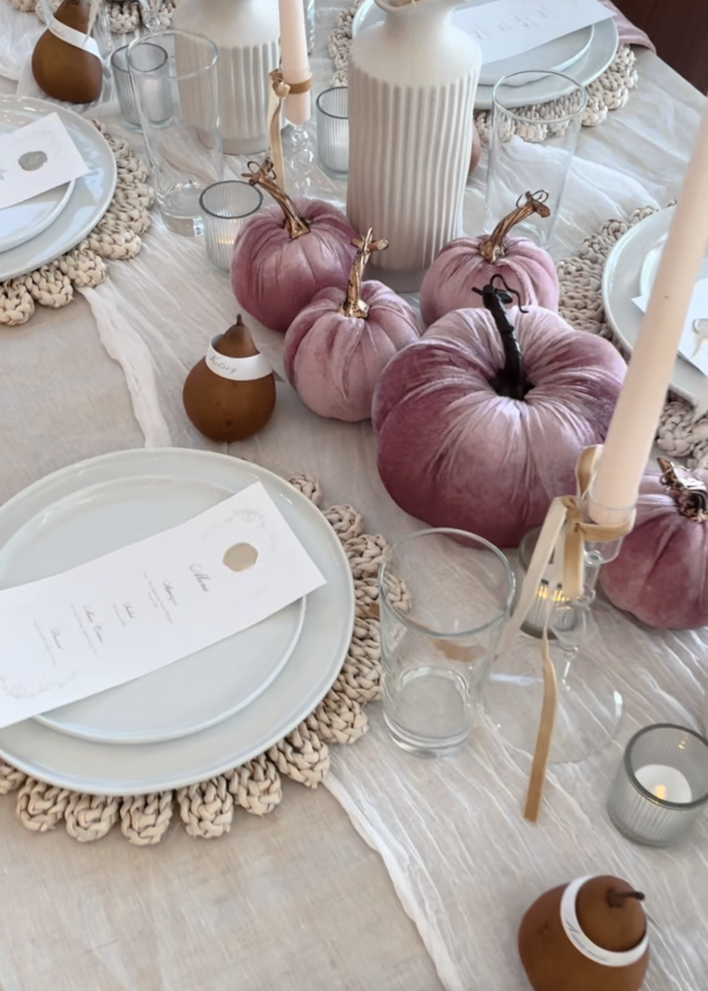 Blushing Boho Harvest Seasonal Tablescape decor kit