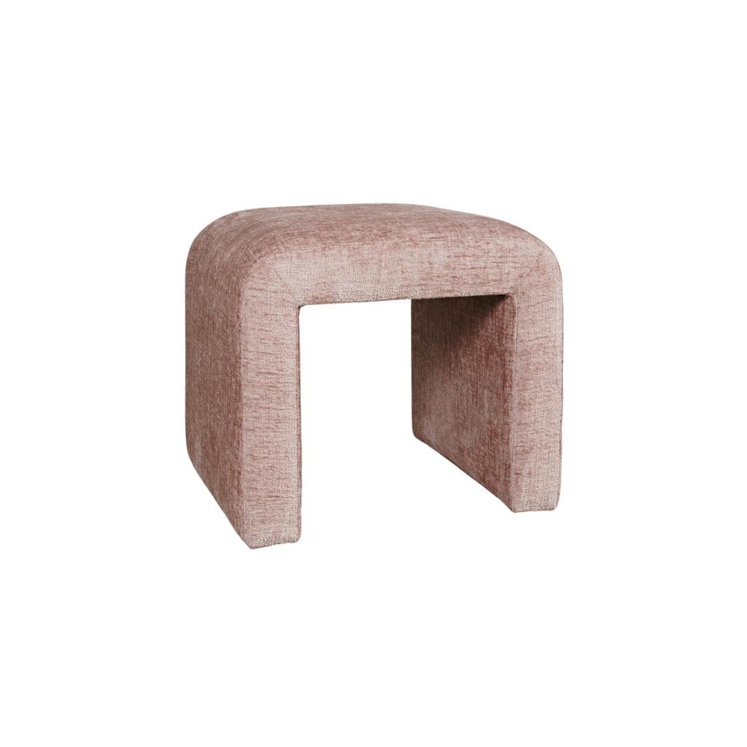 Curved Pink Ottoman