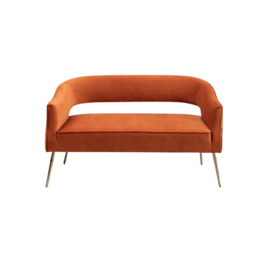 Hollow Back Orange Velvet Sette