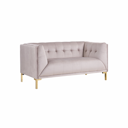 Contemporary Dove Gray Velvet Settee