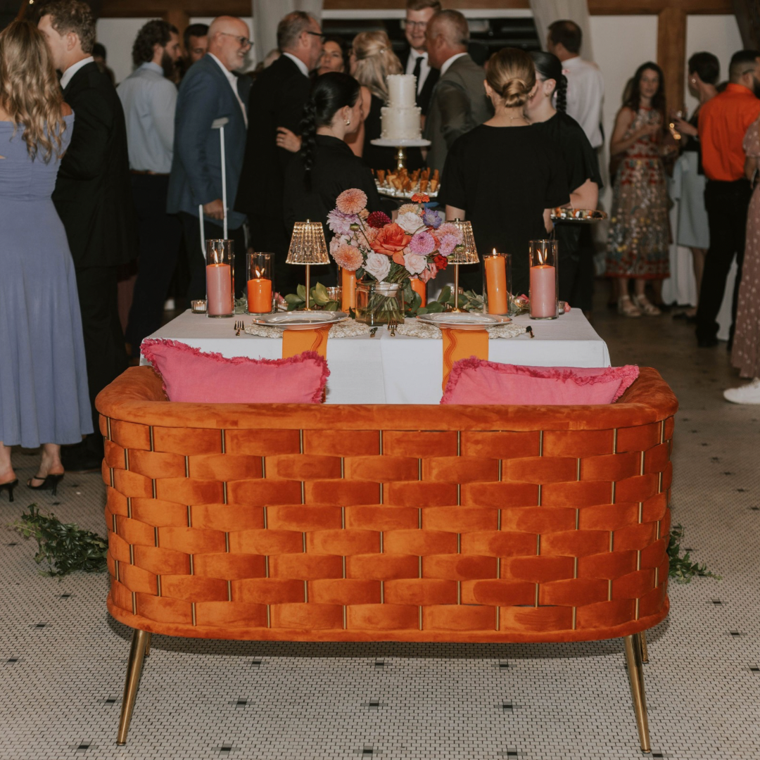 Woven Orange Settee